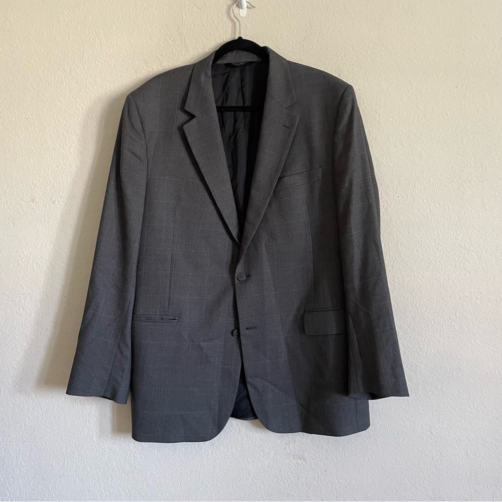 Jos. A. Bank travelers collection Charcoal Blazer size 46L 100% wool formal work